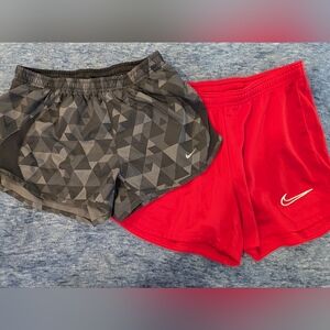 Nike Women's Geometric Black and Red Shorts